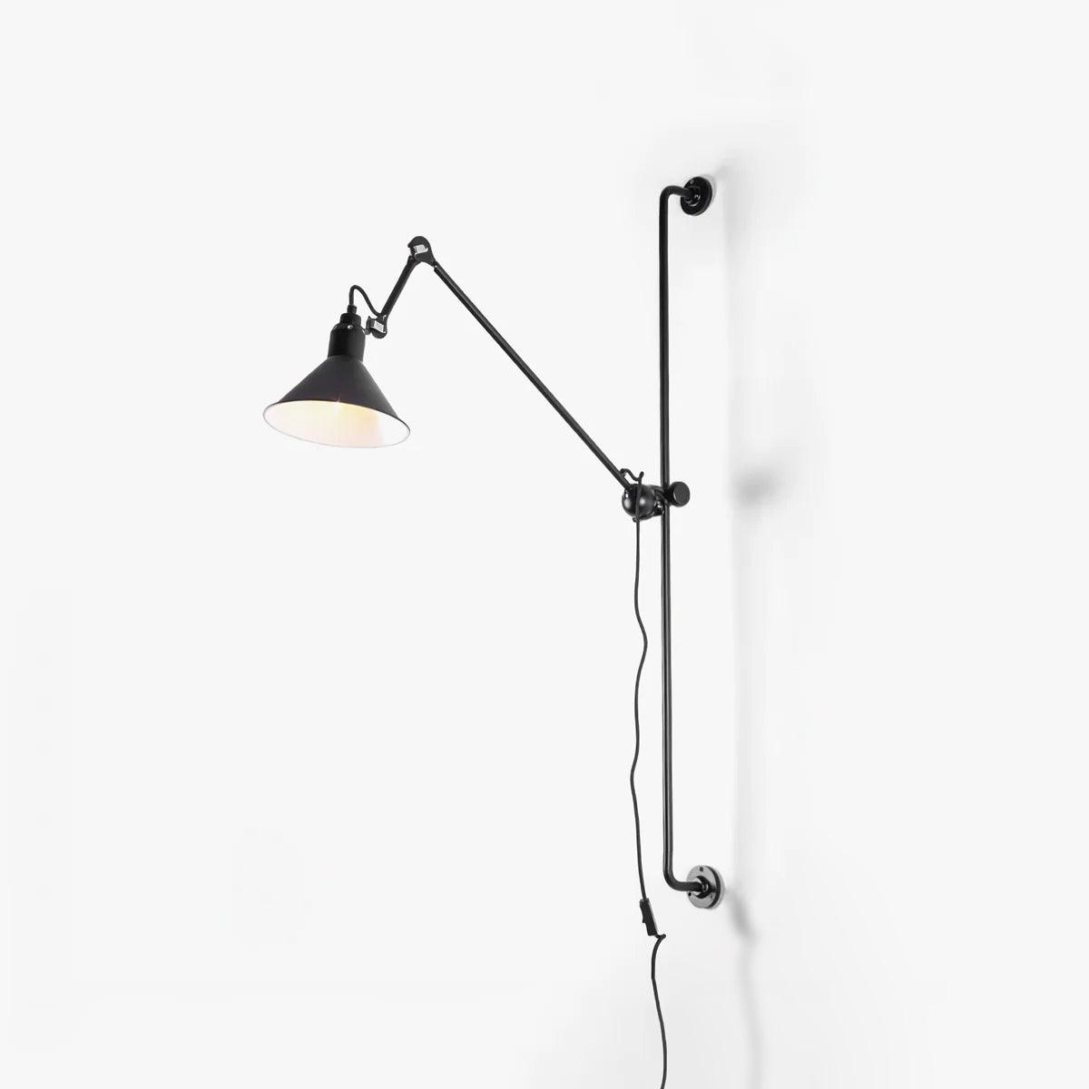 Tall Adjustable Rocker Arm Wall Light / ∅ 8.3″ x H 46.5″ / Dia 21cm x H 118cm / White & Black / US Plug
