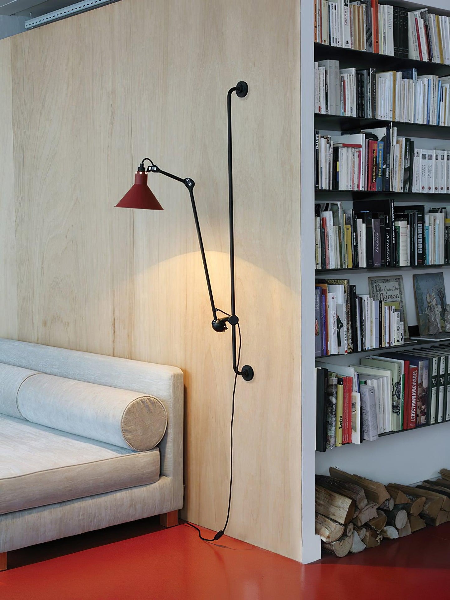 Tall Adjustable Rocker Arm Wall Light / ∅ 8.3″ x H 46.5″ / Dia 21cm x H 118cm / Black & Black / UK Plug