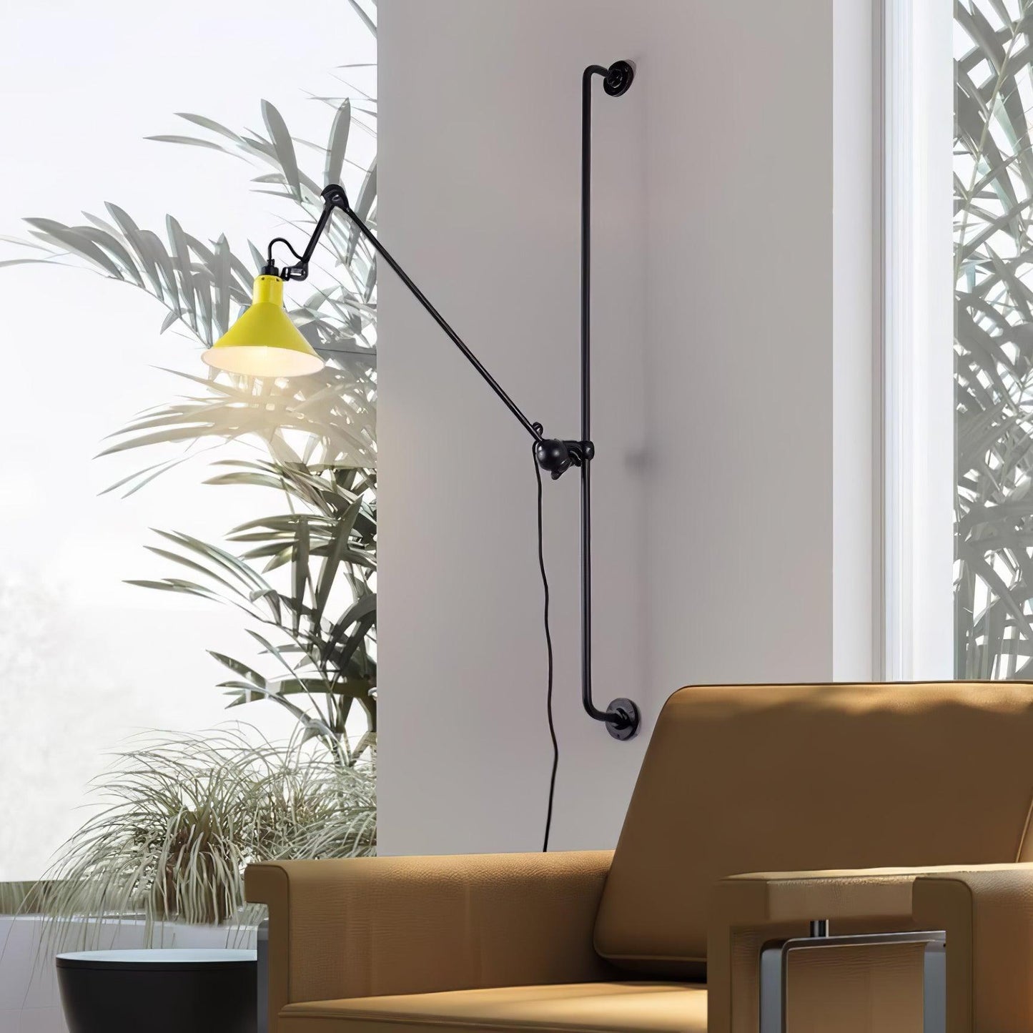Tall Adjustable Rocker Arm Wall Light / ∅ 8.3″ x H 46.5″ / Dia 21cm x H 118cm / Red & Black / AU Plug