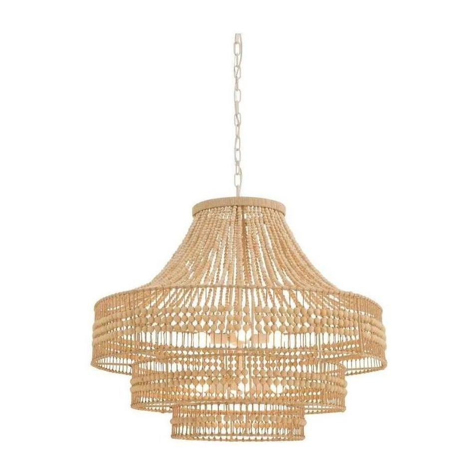Tiered Wooden Bead Empire Chandelier / Small