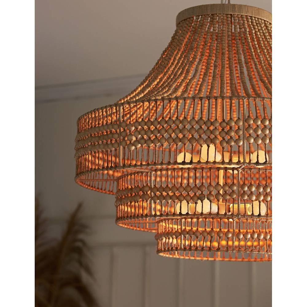 Tiered Wooden Bead Empire Chandelier