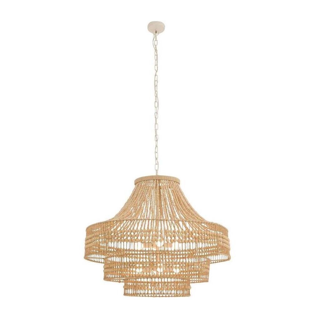 Tiered Wooden Bead Empire Chandelier