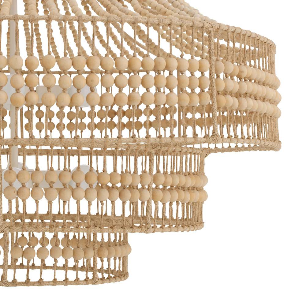 Tiered Wooden Bead Empire Chandelier