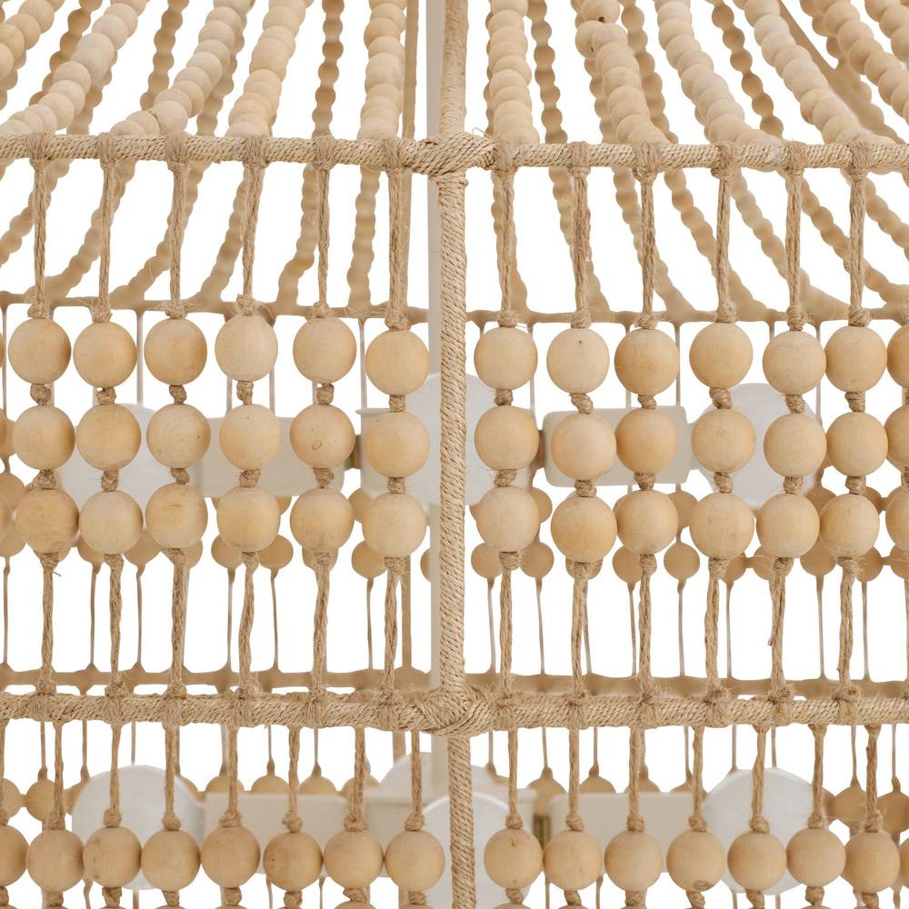 Tiered Wooden Bead Empire Chandelier
