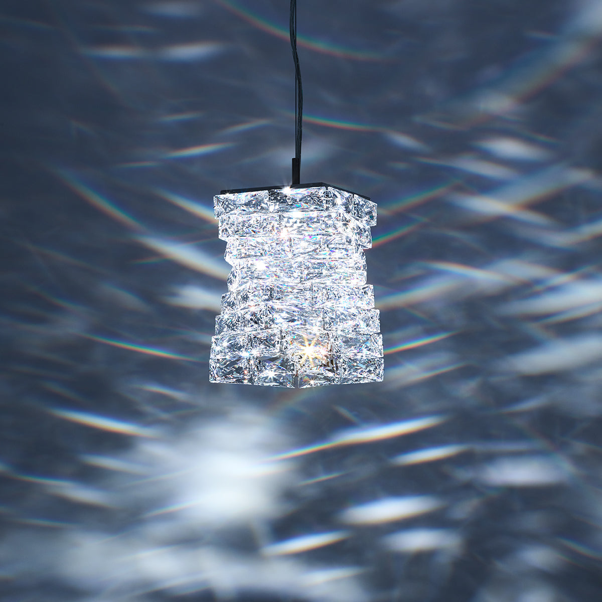 Twisted Crystal Column Mini Pendant