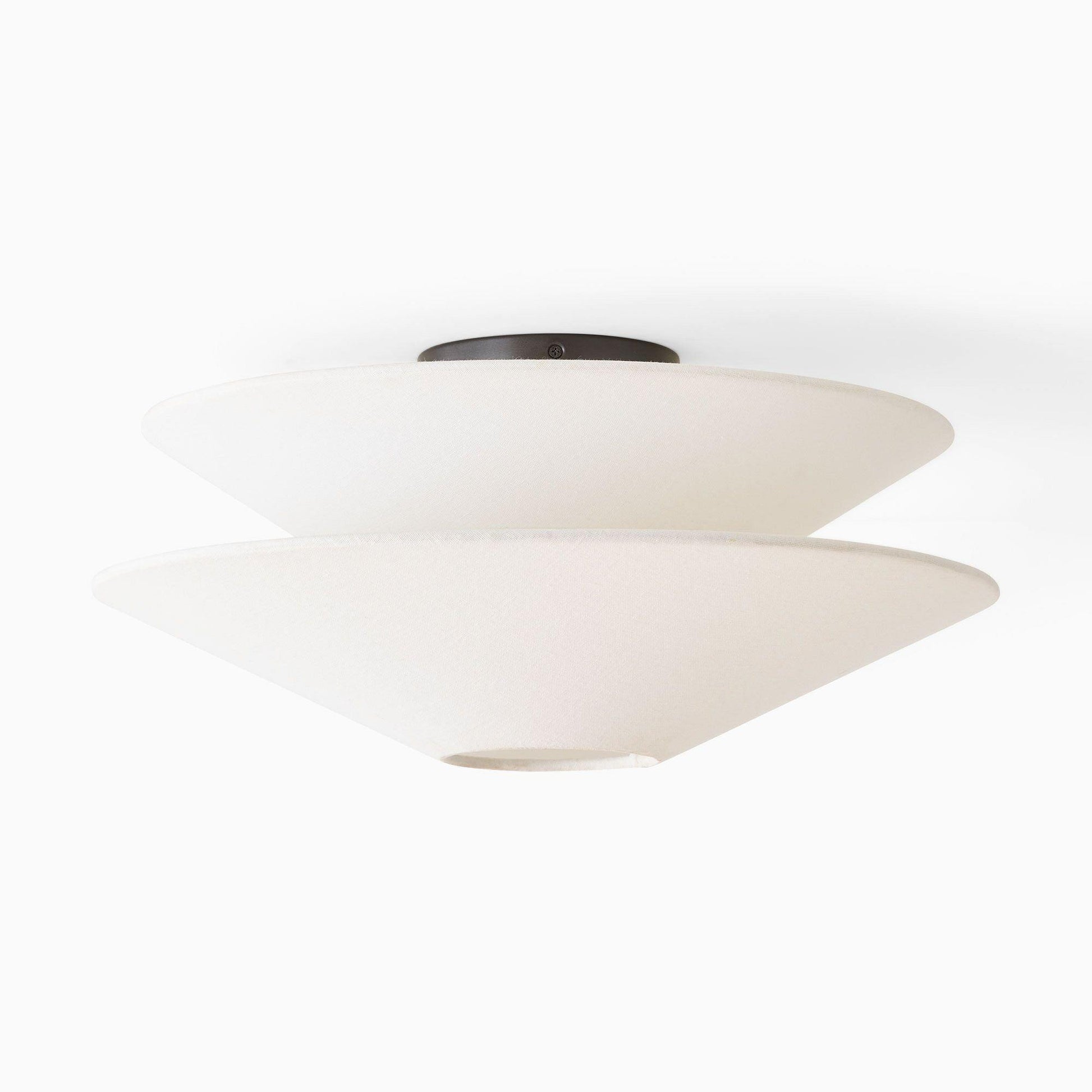 White Tiered Linen Flush Mount Ceiling Light