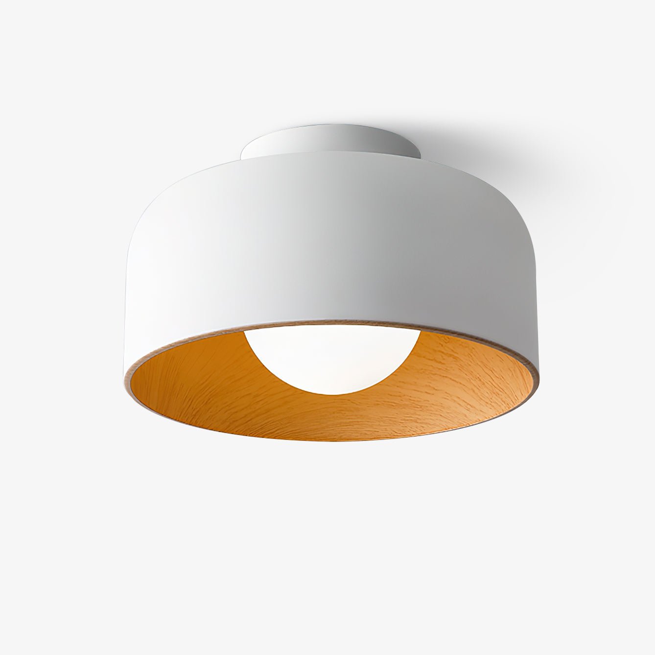 Wood Grain Dome Flush Mount Ceiling Light