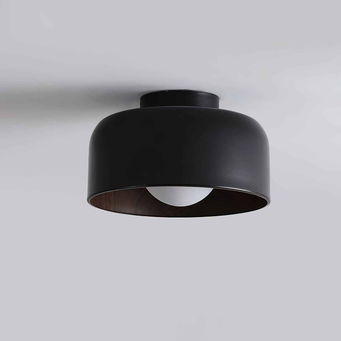 Wood Grain Dome Flush Mount Ceiling Light