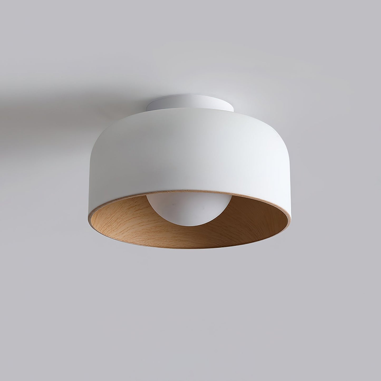Wood Grain Dome Flush Mount Ceiling Light