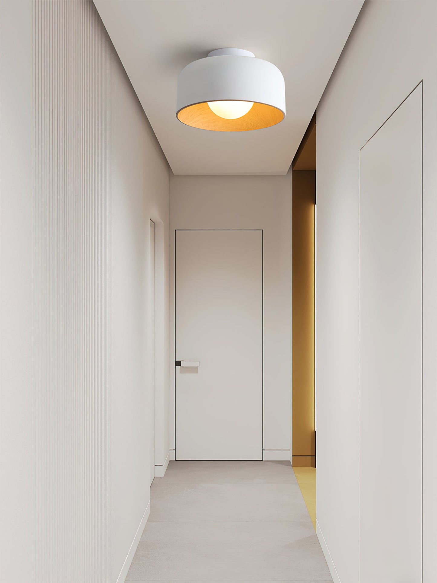Wood Grain Dome Flush Mount Ceiling Light