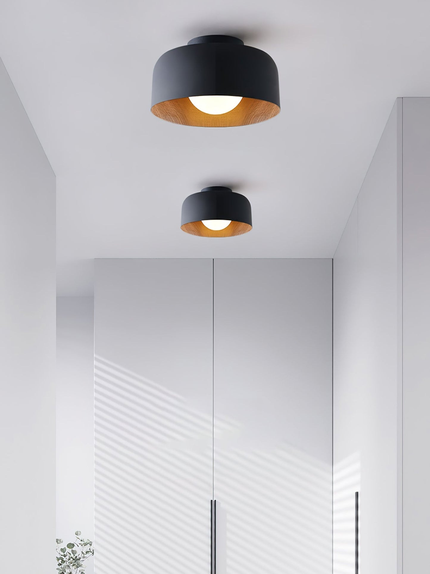 Wood Grain Dome Flush Mount Ceiling Light